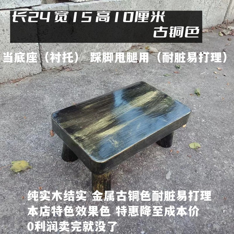 Solid wood footstep, small wooden stool, small low stool, small stool, living room storage, flower rack, elevated height, small stool, laundry and shoe changing