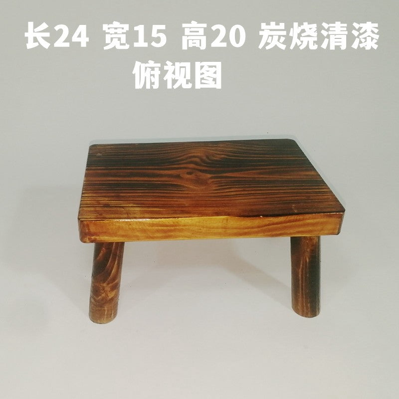 Solid wood footstep, small wooden stool, small low stool, small stool, living room storage, flower rack, elevated height, small stool, laundry and shoe changing